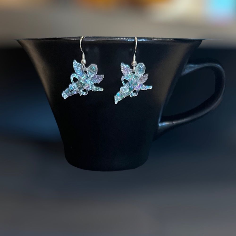Cupid Cherub Angel Dangle Earrings